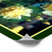 Gele Rose Bloem Paar Spiegel Abstract Poster (Hoek)