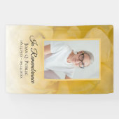 Gele Rose Bloemblaadjes Begrafenis Gedenkteken Spandoek (Horizontaal)