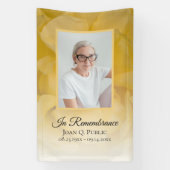 Gele Rose Bloemblaadjes Begrafenis Gedenkteken Spandoek (Verticaal)