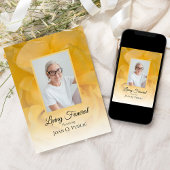 Gele Rose Bloemblaadjes Levend Uitvaartfeest Kaart