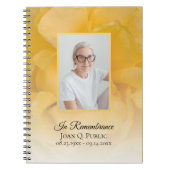 Gele Rose Bloemblaadjes Uitvaart Gastenboek Notitieboek (Voorkant)