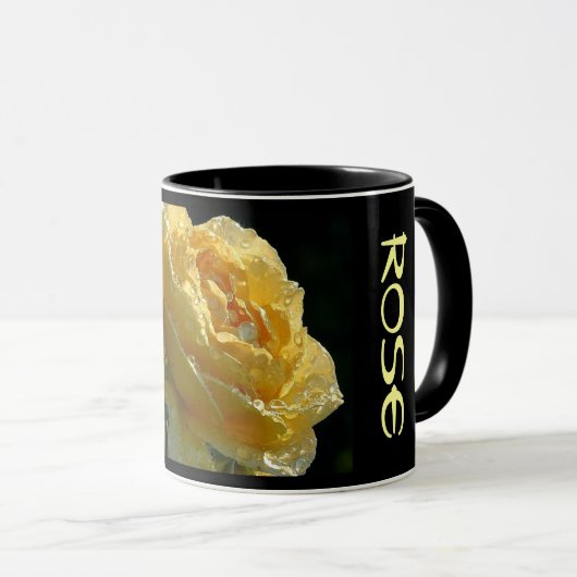 Gele Rose Bloemen 6 Mok (Voorkant rechts)