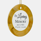 Gele Rose Bloemen Petals Memorial Keepsake Keramisch Ornament (Rechts)