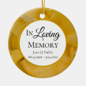 Gele Rose Bloemen Petals Memorial Keepsake Keramisch Ornament (Voorkant)