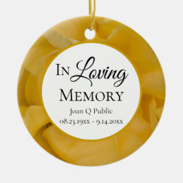 Gele Rose Bloemen Petals Memorial Keepsake Keramisch Ornament