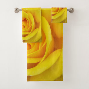 Gele Rose Blossom Bathroom Towel Set Bad Handdoek