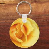 Gele Rose Blossom Sleutelhanger (Voorkant)