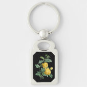 Gele Rose  botanische illustratie Sleutelhanger (Voorkant)