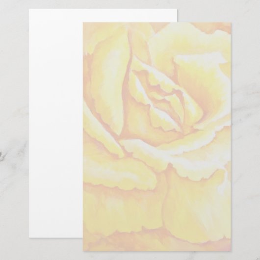 Gele Rose Briefpapier (Voorkant / Achterkant)