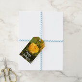 Gele Rose Cadeaulabel (Met Touw)