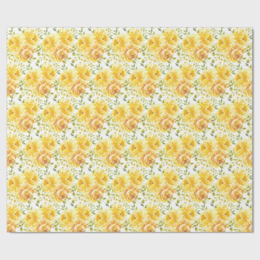 Gele Rose Cadeaupapier (Vlak)