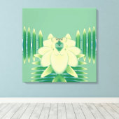 Gele Rose Canvas Afdruk (Insitu (Houten vloer))