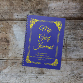 Gele Rose Cluster Grens op Blue Grief Journal Notitieboek