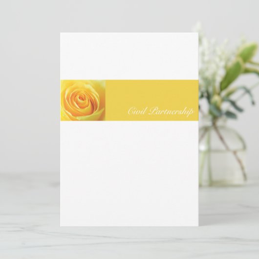 Gele Rose - CP Uitnodiging (Staand voorkant)