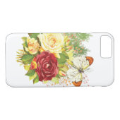 Gele Rose en een Butterly Case-Mate iPhone Case (Achterkant (Horizontaal))