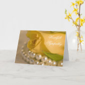 Gele Rose en Pearls Sympathie Kaart (Gele Bloem)
