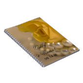 Gele Rose en White Pearls Wedding Guest Book Notitieboek (Rechterzijde)