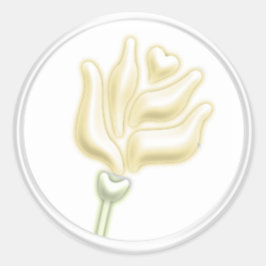 Gele Rose Envelope Seal Ronde Sticker