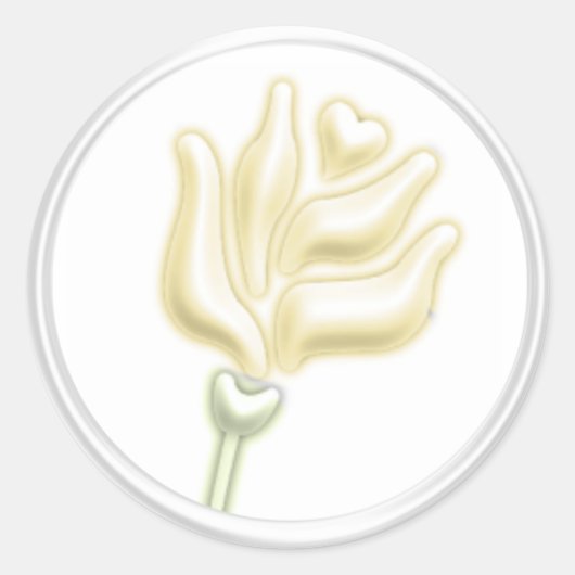Gele Rose Envelope Seal Ronde Sticker (Voorkant)