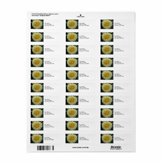 Gele Rose Etiket (Full Sheet)