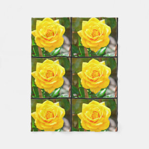 Gele Rose Fleece Blanket Deken