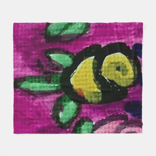 Gele Rose Fleece Deken (Voorkant (Horizontaal))