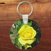 Gele Rose Floral 4 Sleutelhanger (Voorkant)