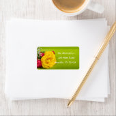 Gele Rose Floral Address Label (Insitu)