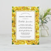 Gele Rose Floral Bridal Shower Kaart (Staand voorkant)