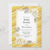 Gele Rose Floral Gold Bridal Brunch Kaart (Voorkant)