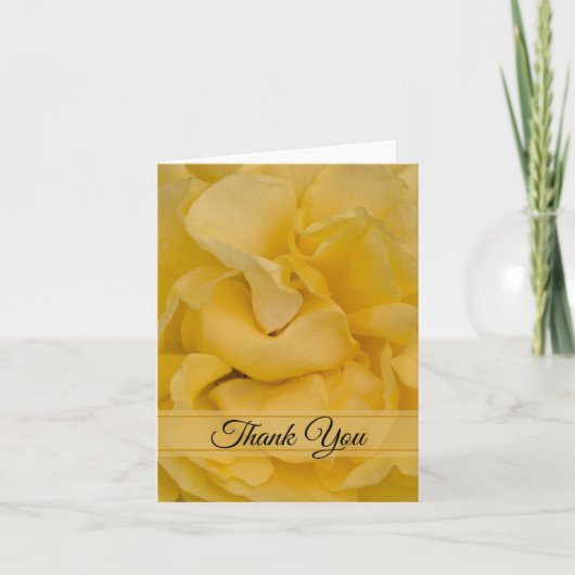 Gele Rose Floral Hartelijk dank Bedankkaart (Voorkant)