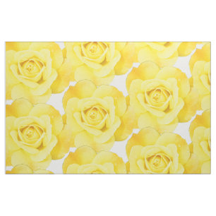 Gele Rose Floral Patronen Flowers Abstract White Stof