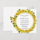 Gele Rose Floral Vrijgezellenfeest Square Kaart (Voorkant / Achterkant)