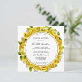 Gele Rose Floral Vrijgezellenfeest Square Kaart (Staand voorkant)