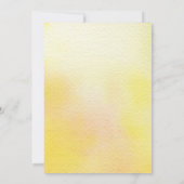 Gele Rose Floral Waterverf Wedding Kaart (Achterkant)