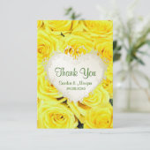 Gele Rose Floral Weddenschap Bedankt (Staand voorkant)
