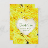 Gele Rose Floral Weddenschap Bedankt (Voorkant / Achterkant)
