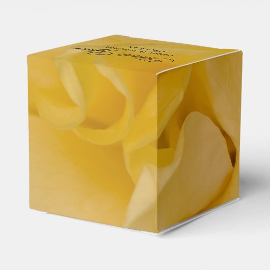 Gele Rose Floral Wedding Bedankdoosjes (Achterkant)