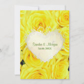Gele Rose Floral Wedding Invitation Kaart (Voorkant)