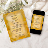 Gele Rose Floral Wedding Kaart