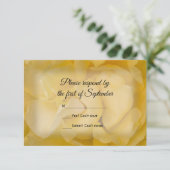 Gele Rose Floral Wedding RSVP Response Kaart (Staand voorkant)