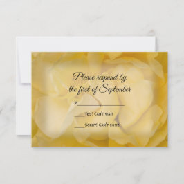 Gele Rose Floral Wedding RSVP Response Kaart