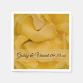 Gele Rose Floral Wedding Servetten (Voorkant)