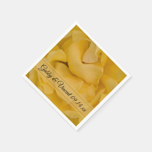 Gele Rose Floral Wedding Servetten (Hoek)