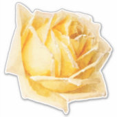 Gele Rose Flower Art Sticker (Voorkant)