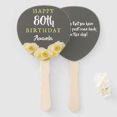Gele Rose Flower Floral 80th Birthday Party Handwaaier (Voorkant en achterkant)