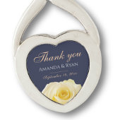 Gele Rose Flower Floral Wedding Dank je Sleutelhanger