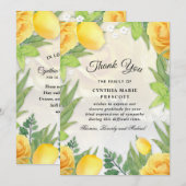 Gele Rose Garden Green Floral Sympathie Hartelijk Kaart (Voorkant / Achterkant)