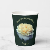 Gele Rose Gepersonaliseerde Bruid Papieren Bekers (Achterkant)