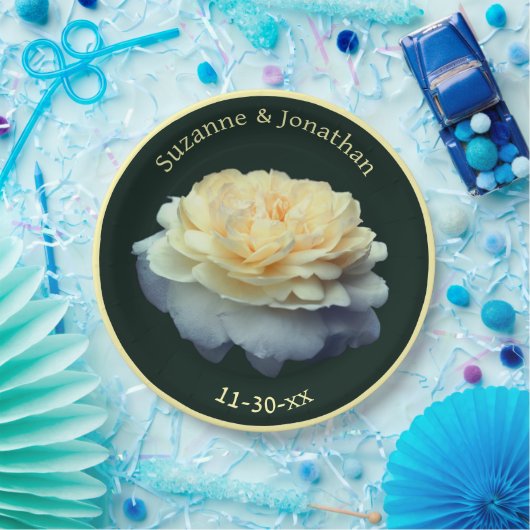 Gele Rose Gepersonaliseerde Bruid Papieren Bordje (Feest)